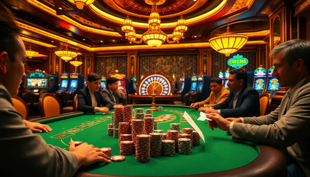 Explore the thrills of giải mã nhà cái in an immersive poker game with vibrant casino elements.