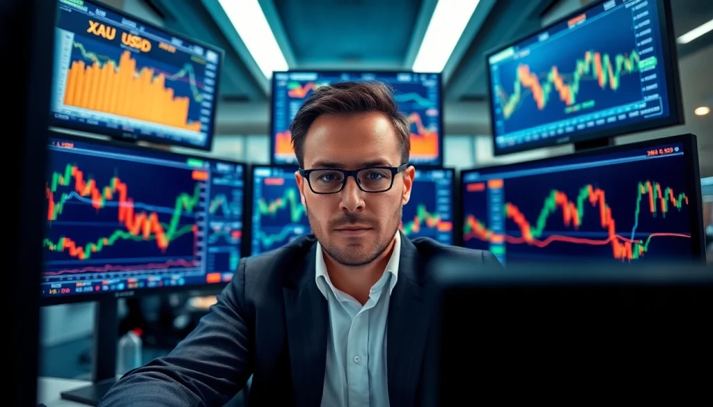 Analyze XAUUSD SIGNALS with a professional trader in a modern trading environment.