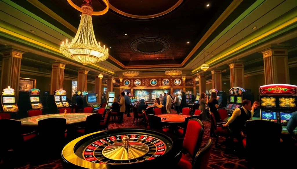 Experience the excitement at aa888 casino with lively gaming tables and slot machines.